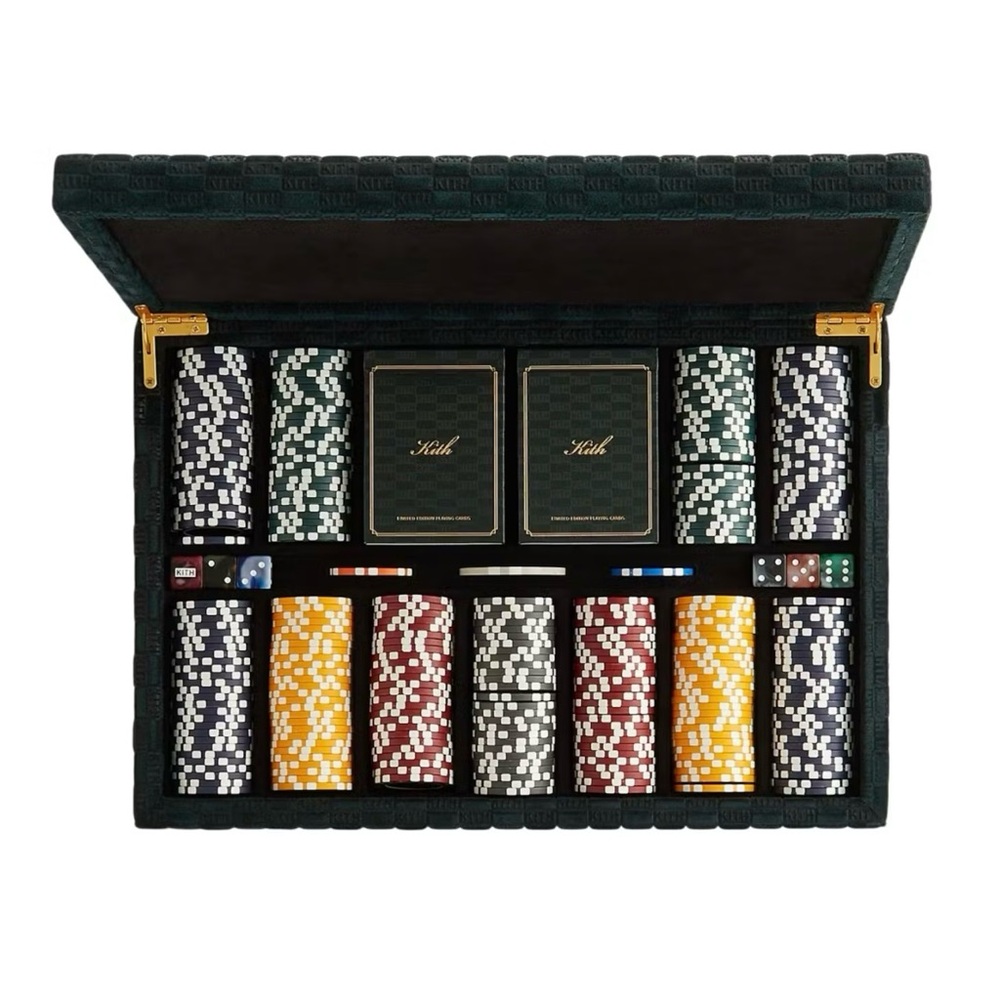 Luxury Kith Kithmas Monogram Debossed Suede Poker Set! ***NEW*** - Picture 2 of 12
